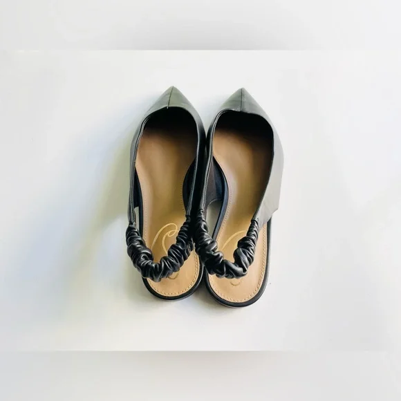 New Sam Edelman Whitney black leather pointed toe flats, sz 8.5. Orig $140+ - Picture 4 of 12
